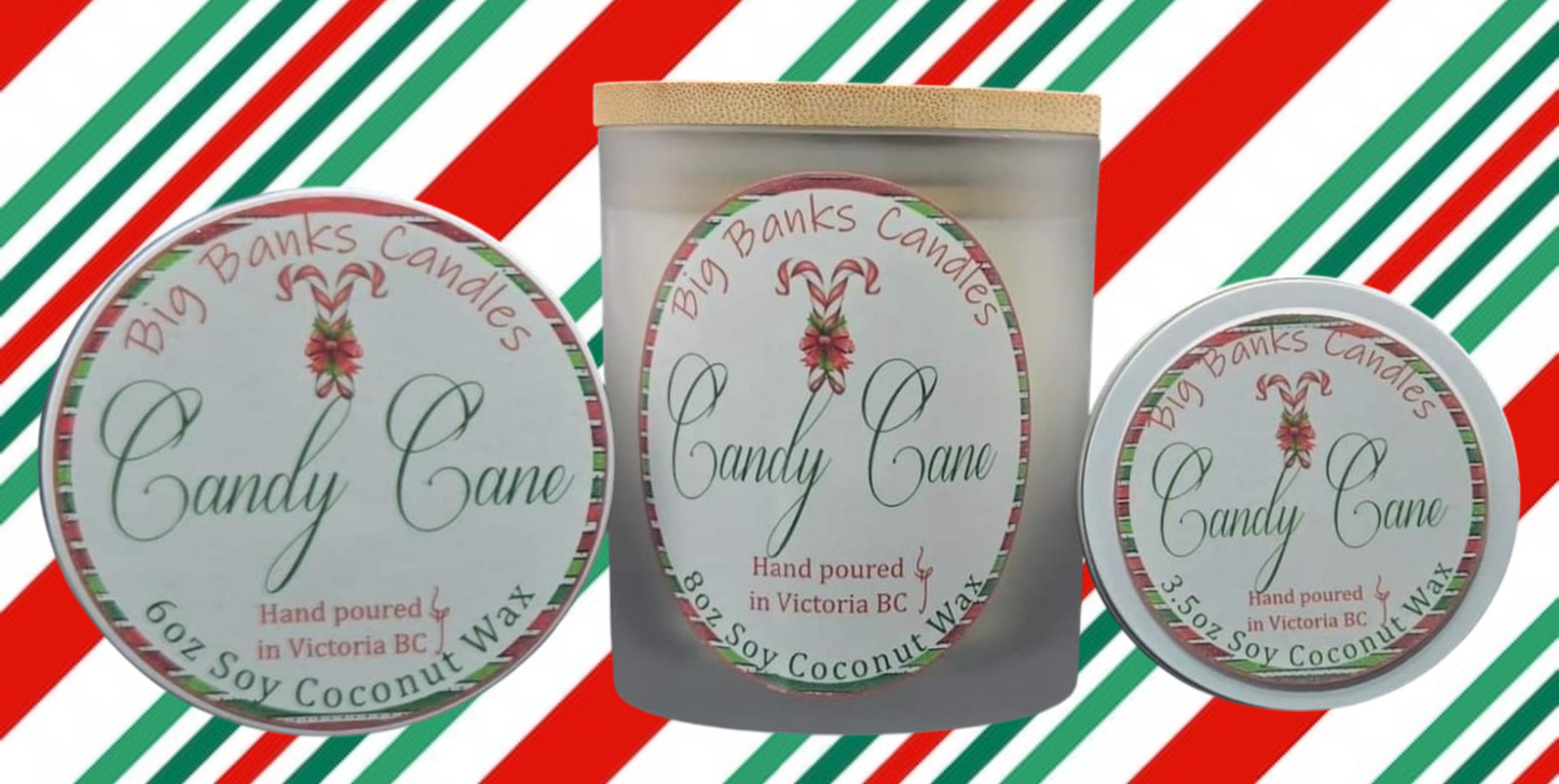 Candy Cane soy coconut wax candle