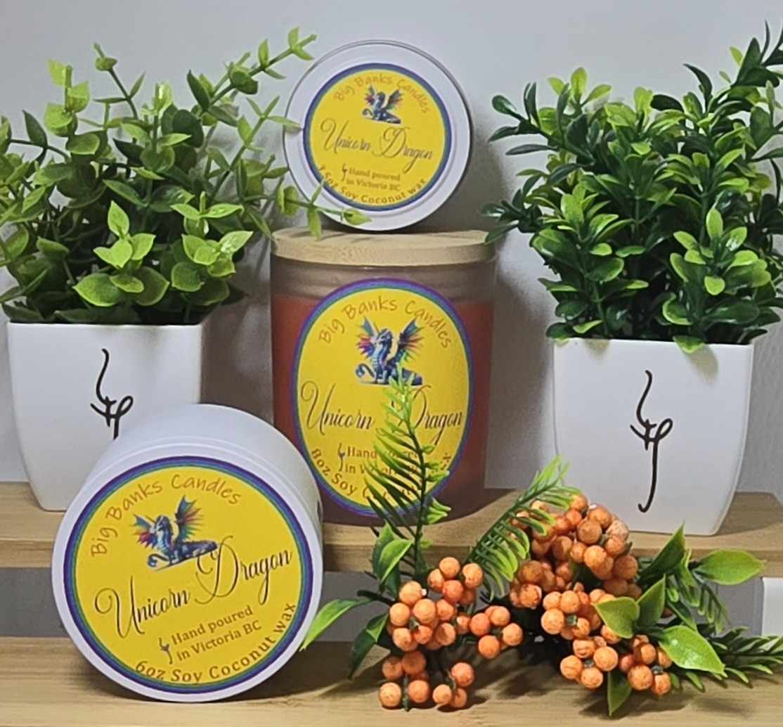 Unicorn Dragon soy coconut wax candle