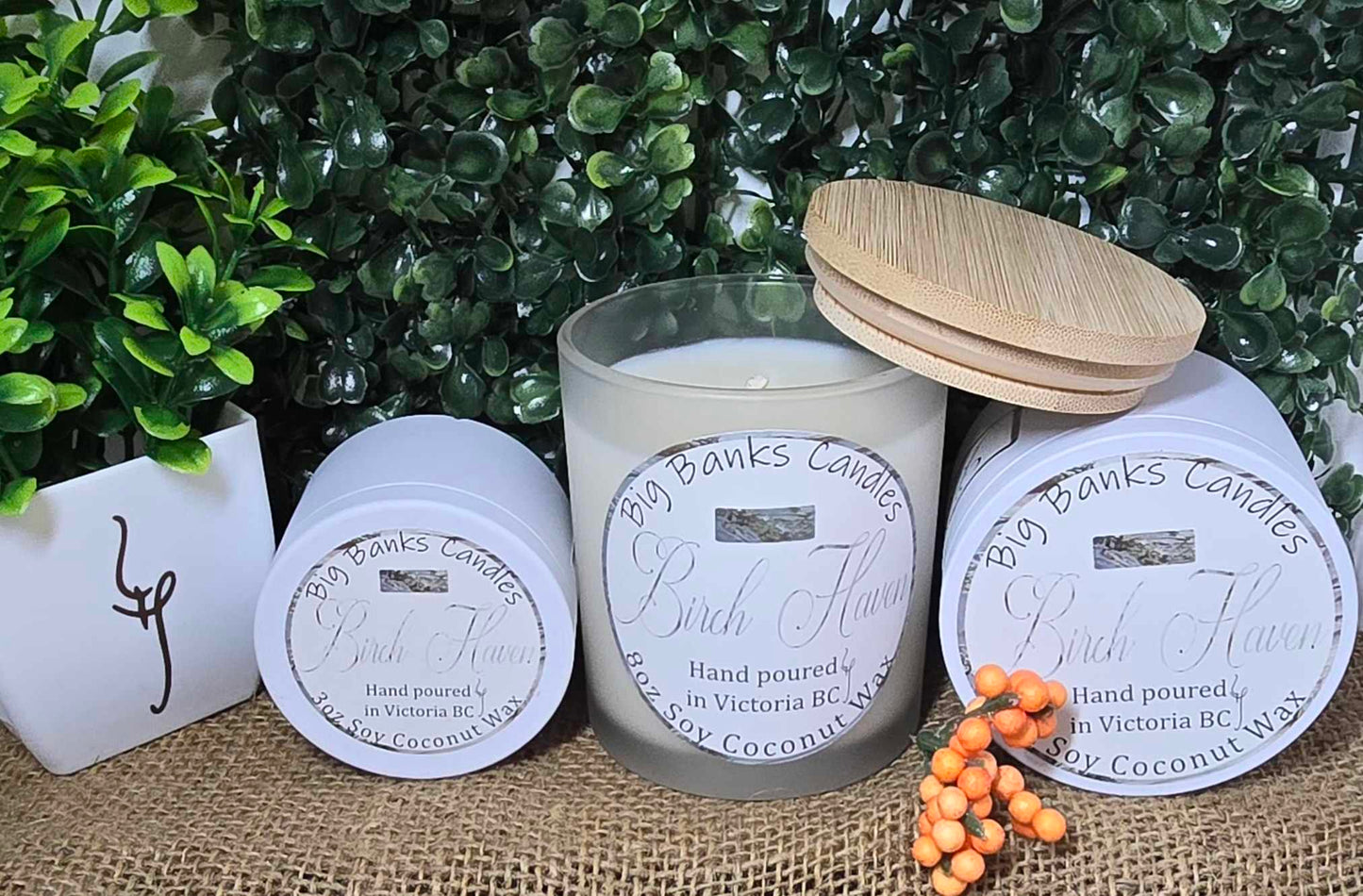 Birch Haven soy coconut wax candle
