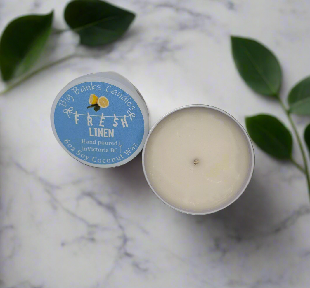 Fresh Linen soy coconut wax candle